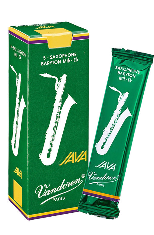 Vandoren Java Green Baritone Sax Reed - 5 Per Box - Poppa's Music 