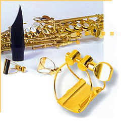 Brancher Gold Plated Ligature for Bari Sax/Bass Clarinet Rubber Mouthpieces #8 BHG - Poppa's Music 