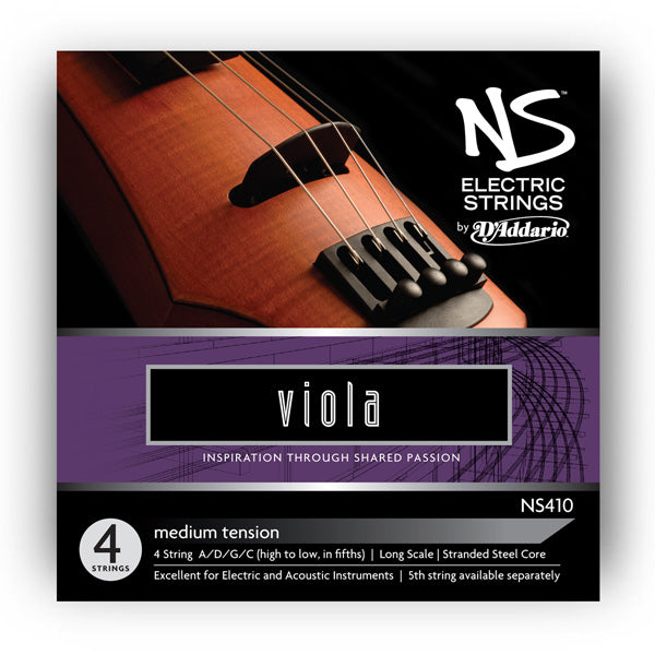 D'addario NS Electric Viola String SET, Long Scale, Medium Tension - Premium Viola Strings from D'addario - Just $43.50! Shop now at Poppa's Music