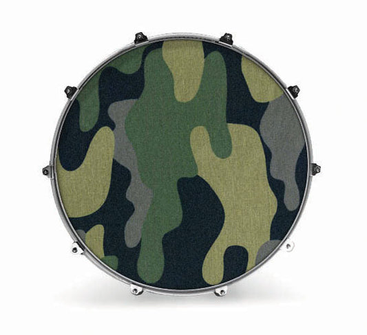 Evans Fabrics Bass Drum Head - Camouflage - Poppa's Music 