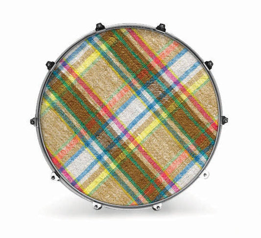 Evans Fabrics Bass Drum Head - Plaid 1 - Poppa's Music 