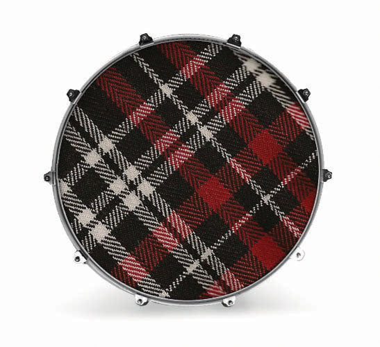 Evans Fabrics Bass Drum Head - Plaid 3 - Poppa's Music 