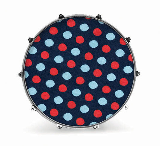 Evans Fabrics Bass Drum Head - Polkadots - Poppa's Music 
