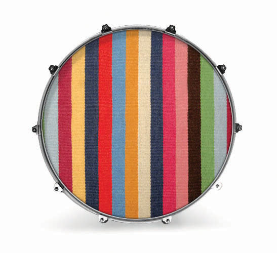 Evans Fabrics Bass Drum Head - Striped Rug - Poppa's Music 