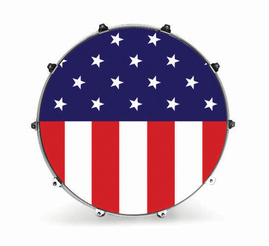 Evans Graphics Bass Drum Head - American Flag - Poppa's Music 