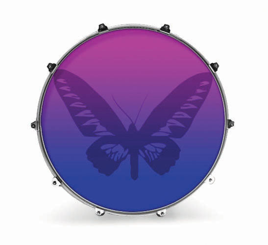 Evans Graphics Bass Drum Head - Butterfly 1 - Premium  from Evans - Just $88.95! Shop now at Poppa's Music