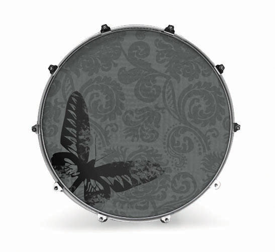 Evans Graphics Bass Drum Head - Butterfly 2 - Poppa's Music 