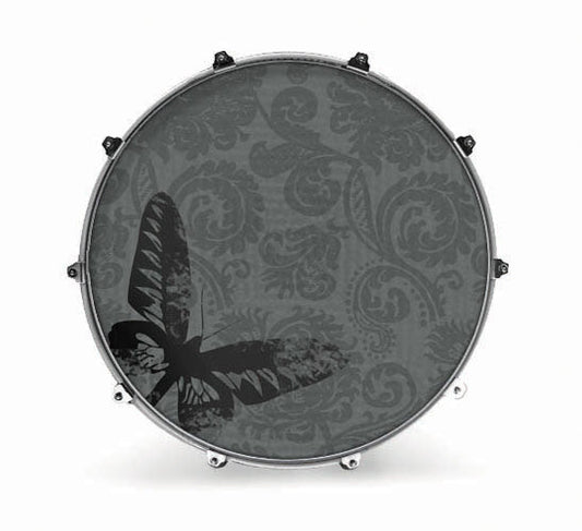 Evans Graphics Bass Drum Head - Butterfly 2 - Poppa's Music 