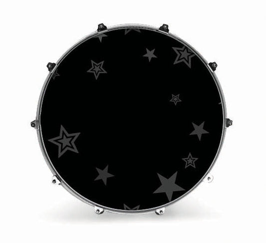 Evans Graphics Bass Drum Head - Grey Stars - Poppa's Music 