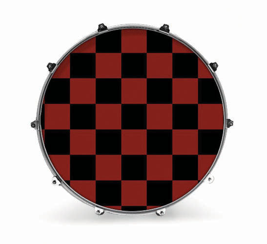 Evans Graphics Bass Drum Head - Red Checker - Poppa's Music 
