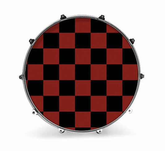 Evans Graphics Bass Drum Head - Red Checker - Poppa's Music 