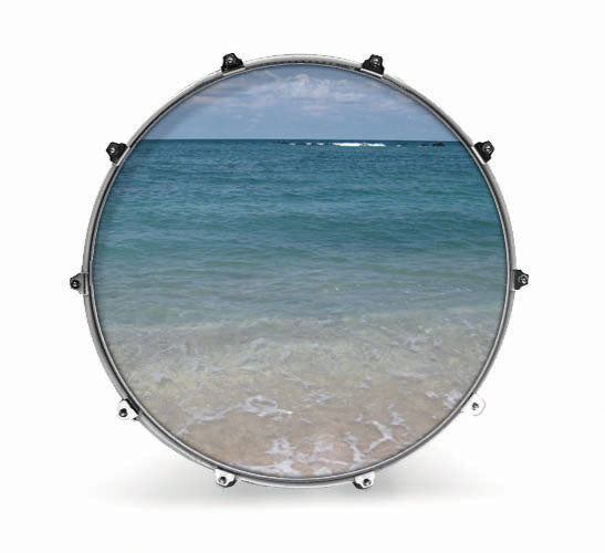 Evans Nature Bass Drum Head - Ocean 3 - Premium  from Evans - Just $88.95! Shop now at Poppa's Music