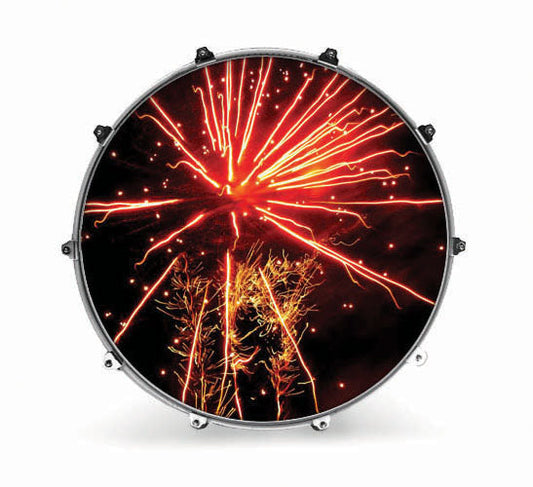 Evans Photography Series Bass Drum Head - Fireworks - Poppa's Music 