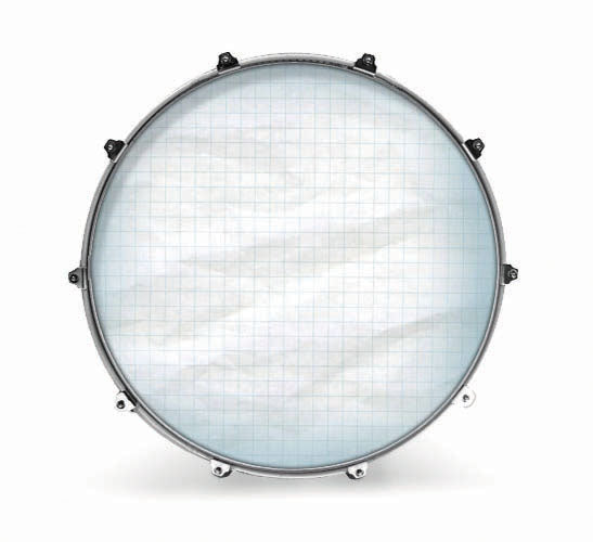 Evans Textures Series Bass Drum Head - Graph Paper - Premium  from Evans - Just $88.95! Shop now at Poppa's Music