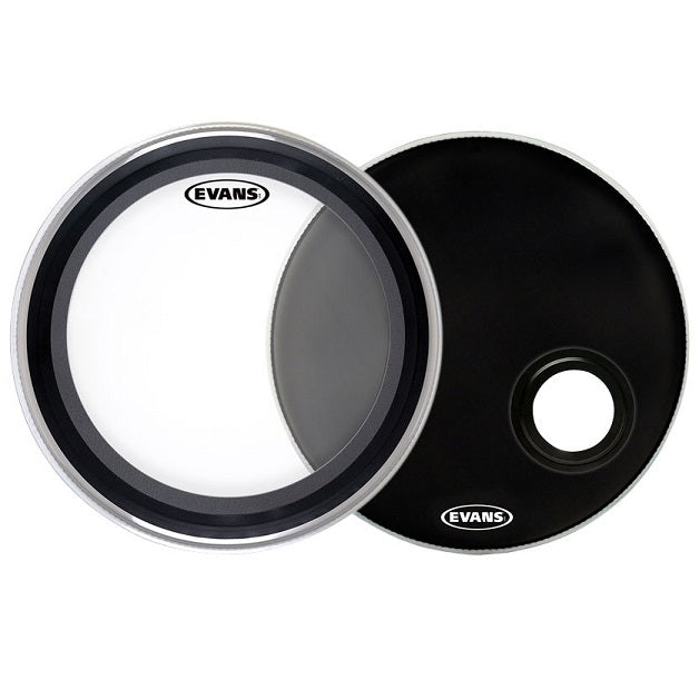 Evans Bass Pack - 22 Emad Clear + 22 Emad Reso Black - Premium Bass Drum Head from Evans - Just $87.99! Shop now at Poppa's Music