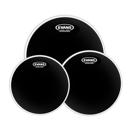 Evans Black Chrome Tom Head Pack - Fusion - 10, 12, 14 - Poppa's Music 