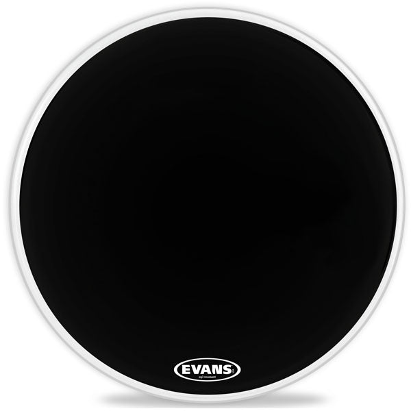 Evans EQ3 Black Bass Drum Head - NO Port - 22 - Poppa's Music 
