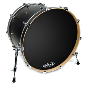 Evans EQ3 Black Bass Drum Head - NO Port - 24 - Premium Bass Drum Head from Evans - Just $47.05! Shop now at Poppa's Music