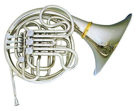 Hans Hoyer Double Bloom F/Bb French Horn - Ball Linkage - Nickel Silver - 7801NS - Poppa's Music 