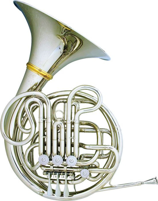 Hans Hoyer Double Bloom F/Bb French Horn - String Linkage - Detachable Bell - Nickel Silver - 7802NSA - Poppa's Music 
