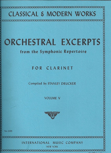 IMC BOOK - ORCHESTRAL EXCERPTS Volume V (DRUCKER) - 2391 - Poppa's Music 