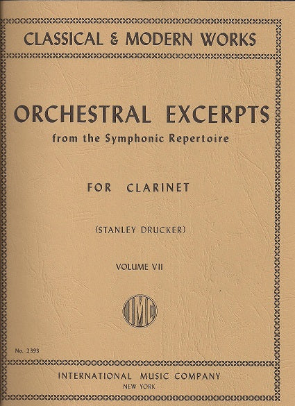 IMC BOOK - ORCHESTRAL EXCERPTS Volume VII (DRUCKER) - 2393 - Poppa's Music 