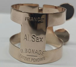 Bonade Inverted Alto Sax Plated Ligature - Rose Gold - 2254UGP - Poppa's Music 