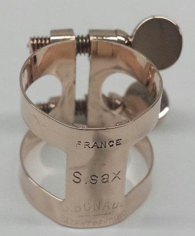 Bonade Inverted Soprano Sax Plated Ligature - Rose Gold -  2257UGP - Poppa's Music 
