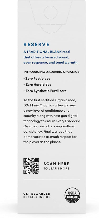 D'Addario Organic Reserve Bass Clarinet Reeds - 5 Per Box - Poppa's Music 