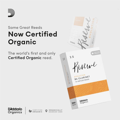 D'Addario Organic Reserve Evolution Bb Clarinet Reeds - 10 per Box - Poppa's Music 