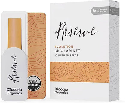 D'Addario Organic Reserve Evolution Bb Clarinet Reeds - 10 per Box - Poppa's Music 