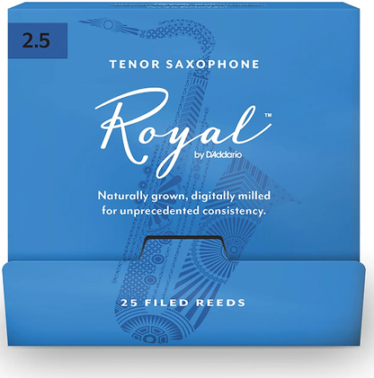 Royal by D'Addario Tenor Saxophone Reeds - 25-Count Single Reeds - Poppa's Music 