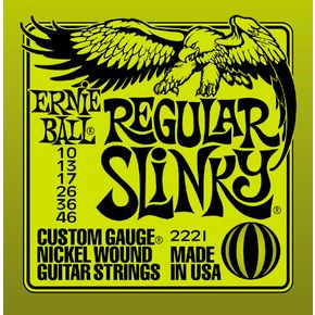 Ernie Ball Regular Slinky Nickel Wound Electric Guitar Strings - 10-46 Gauge - 2221 - Poppa's Music 