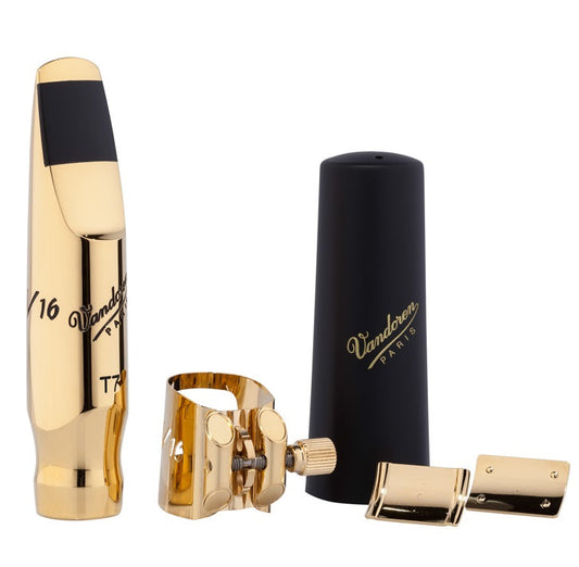 Vandoren V16 Metal Tenor Saxophone Mouthpiece - Medium - Includes Cap and Optimum Ligature - Poppa's Music 