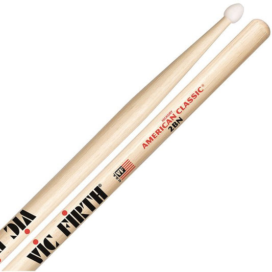 Vic Firth American Classic Hickory Drumstick Nylon Tip - 2BN - Poppa's Music 