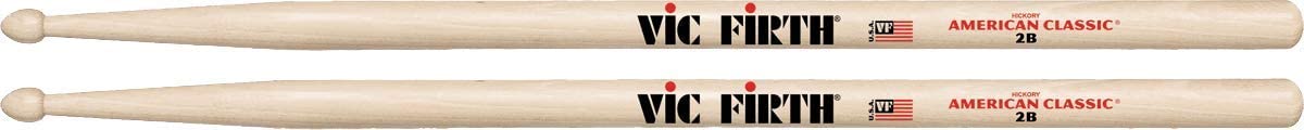 Vic Firth American Classic Hickory Drumstick Wooden Tip- 2B - Poppa's Music 