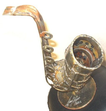 Handmade Metal Fabrication Saxophone - Poppa's Music 